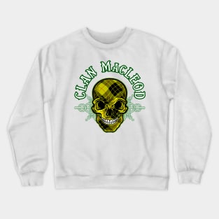 Scottish Clan MacLeod Tartan Celtic Skull Crewneck Sweatshirt